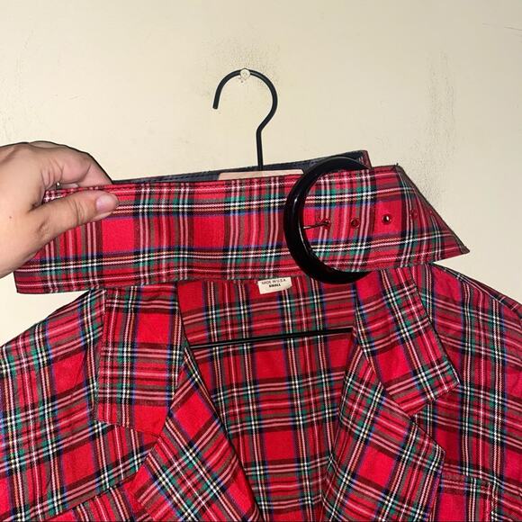 VNTG 1980s plaid romper with belt S - Picture 3 of 5